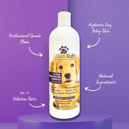 Lillian Ruff High Concentrate Professional Grooming Shampoo for Dogs with Hydrating Essential Oils