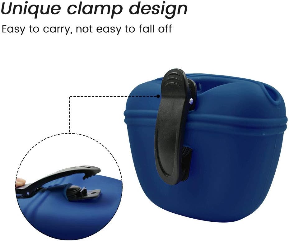 AUDWUD Silicone Dog Treat Pouch,Clip on Portable Training Container,Convenient Magnetic Buckle