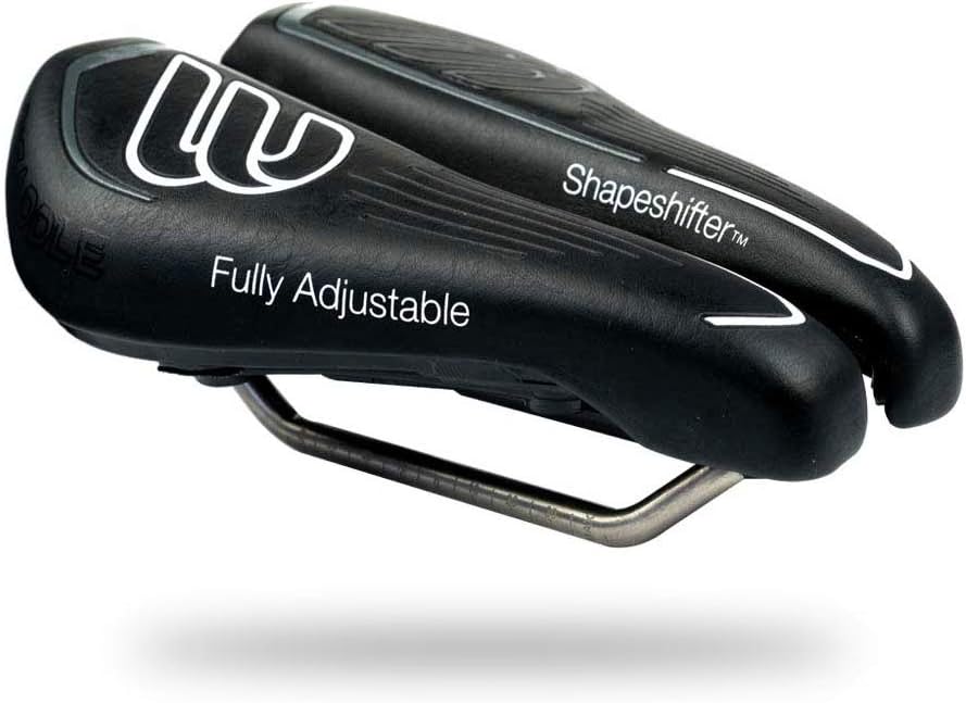 SRT Super Short Noseless Pain-Free Adjustable Bicycle Saddle Black with Titanium Rails Custom Fit
