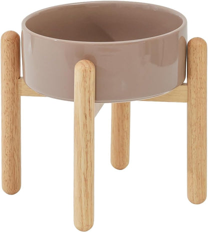 Ceramic 8.2inch Raised Dog Bowl with Stand for Large - Breed Dogs, Pet Food and Water Feeder(Single