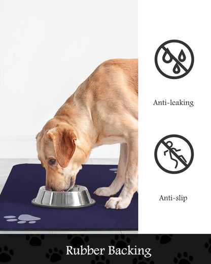 Pet Feeding Mat-Absorbent Dog Mat for Food and Water Bowl-No Stains Quick Dry Water Dispenser