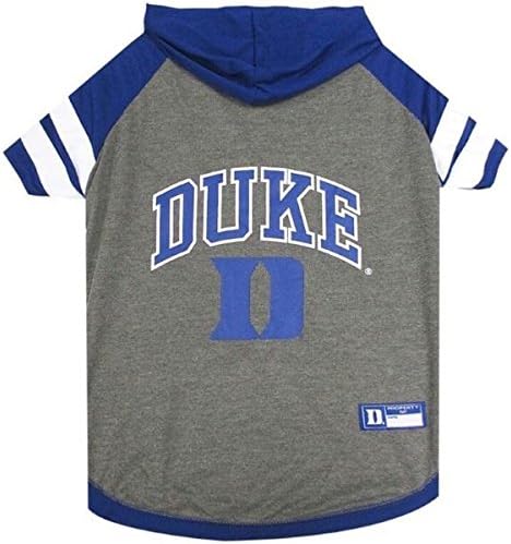 NCAA Duke Blue Devils Hoodie for Dogs & Cats, Small Collegiate Licensed Dog Hoody Tee Shirt. Sports