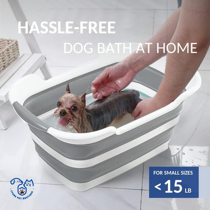 CYGNE Dog Bath Tub with Water Drain Plug, Collapsible Bathtub for Dog Washing and Grooming