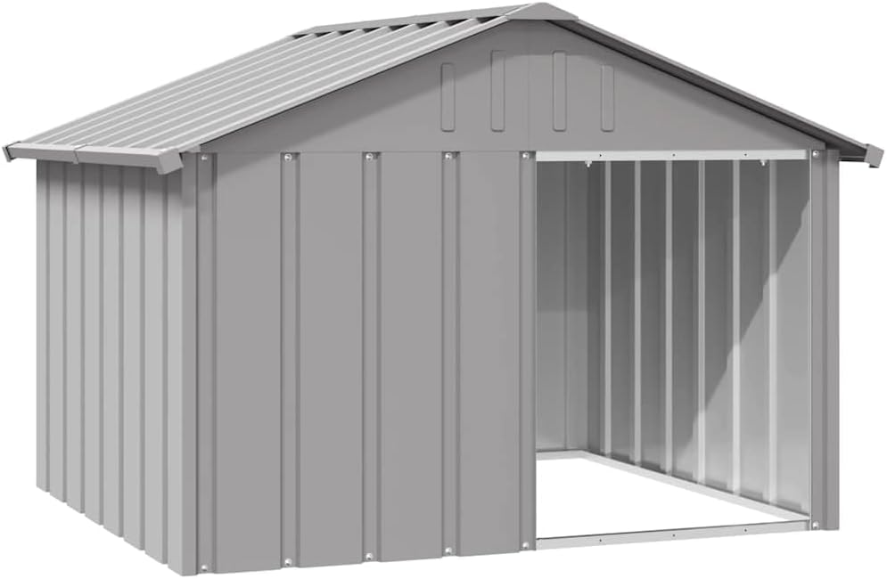 vidaXL Dog House - Durable Galvanized Steel Construction - Weatherproof Dog Kennel - Easy Access