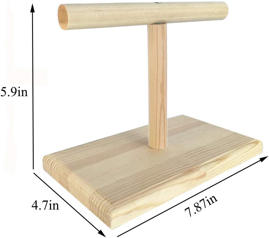 LINSHRY Bird Training Stand, Portable Tabletop Bird Perch Spin Training Perch for Parakeets Conures
