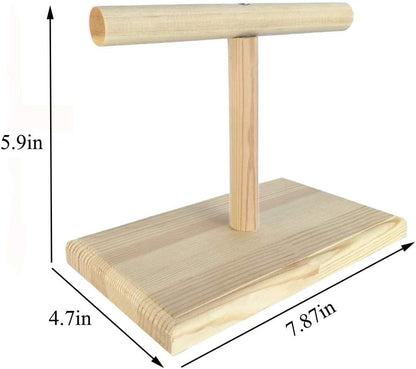 LINSHRY Bird Training Stand, Portable Tabletop Bird Perch Spin Training Perch for Parakeets Conures