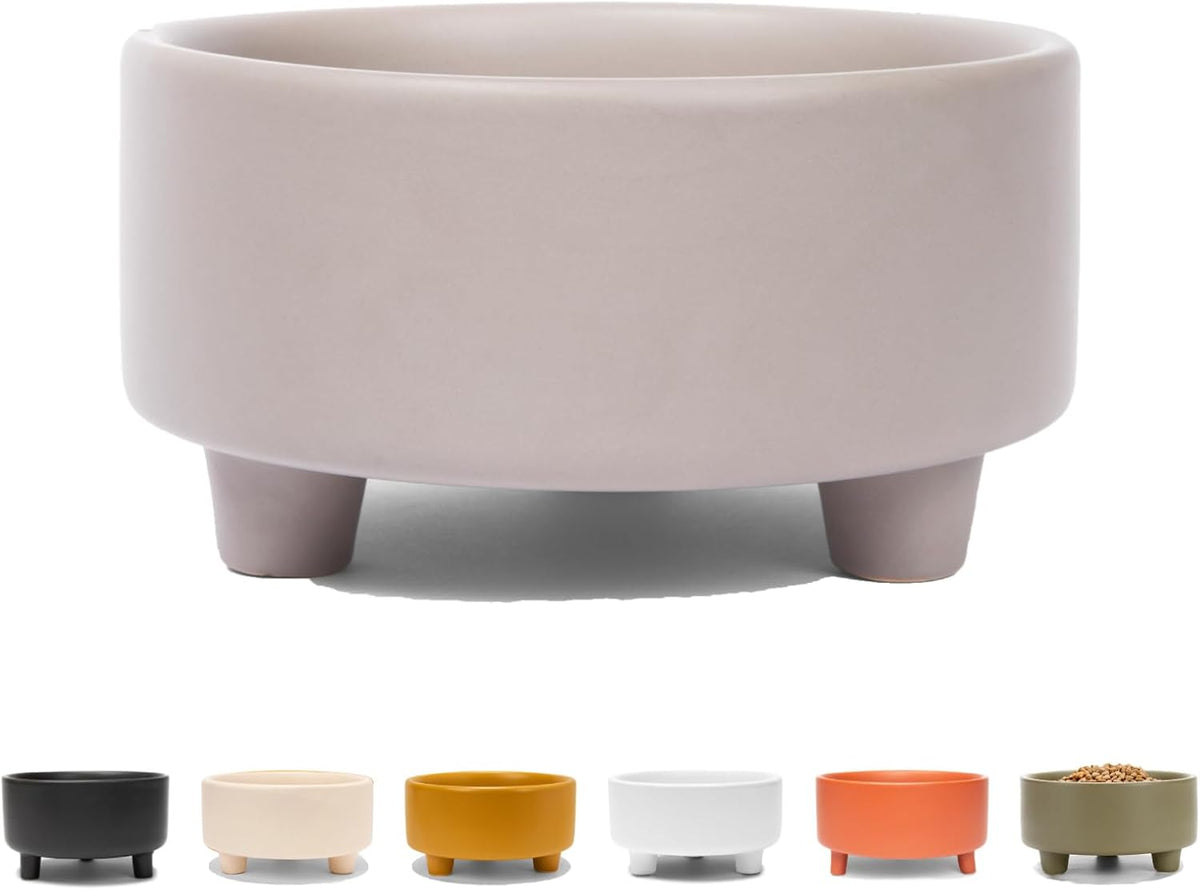 Waggo Uplift Ceramic Dog Bowl for Small Medium and Large Breeds - Heavyweight and Durable Pet Food