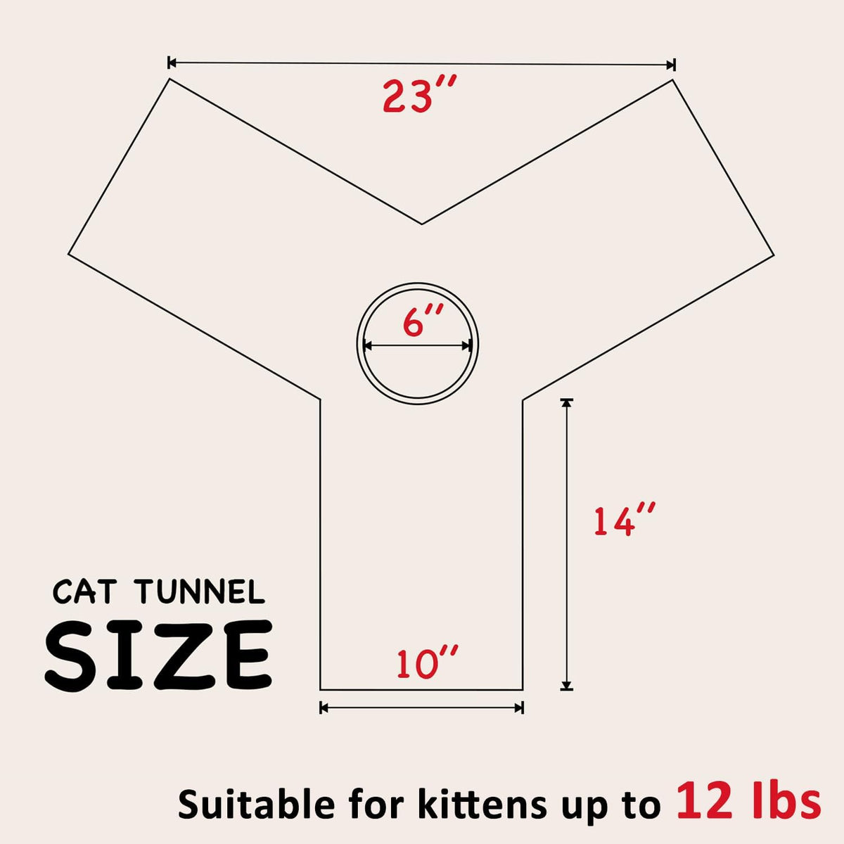 Tempcore Pet Cat Tunnel Tube Cat Toys 3 Way Collapsible, Tunnels for Indoor Cats，Kitty Bored Peek