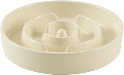 7.3inch Ceramic Slow Feeder Dog Bowl for Medium and Large Breed, Puzzle Dog Food Dish