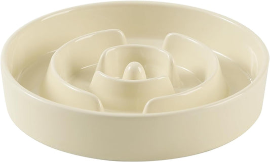 7.3inch Ceramic Slow Feeder Dog Bowl for Medium and Large Breed, Puzzle Dog Food Dish