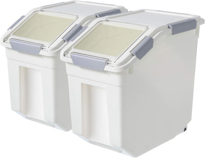 LISM 2 Pack Dog Food Storage Container with Scoop,Large Airtight Pet Dog Food Bin,Container for Dog