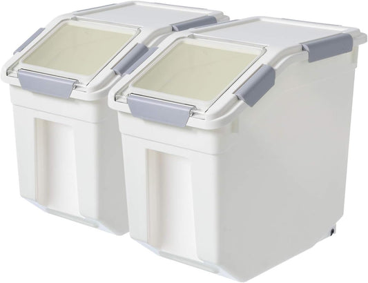 LISM 2 Pack Dog Food Storage Container with Scoop,Large Airtight Pet Dog Food Bin,Container for Dog