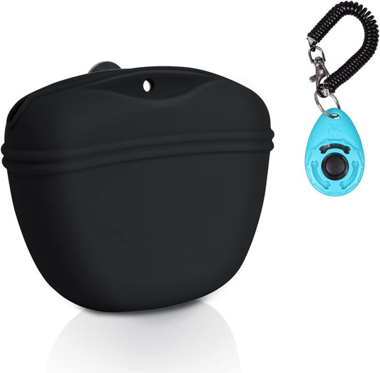Left&Right Dog Clicker Training Kit,Silicone Dog Training Treat Pouch and Dog Clickers,Dog Treat