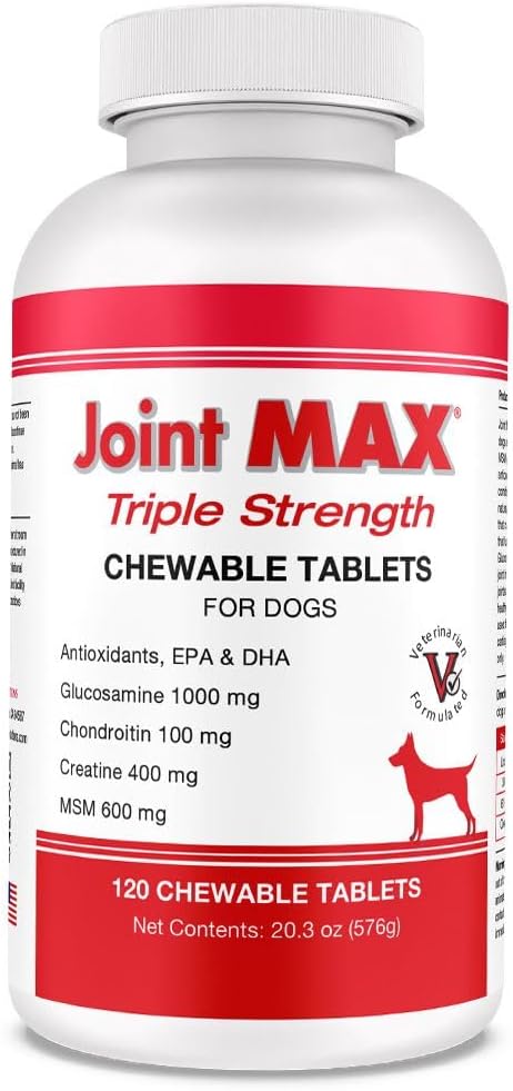 PHS Joint MAX Triple Strength (TS) Chewable Tablets for Dogs - Glucosamine, Chondroitin, MSM