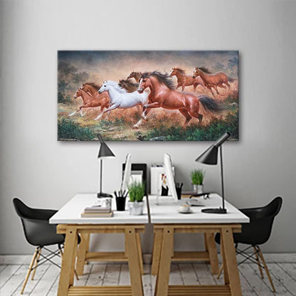 Yxbhhym Large Horse Wall Art Pictures Animal Canvas Prints Eight Running Horses Paintings Posters