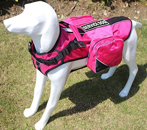 Serijoars Dog Vest Harnesses with Saddlebag Backpack for Camping & Travel - Reflective Hound Hiking