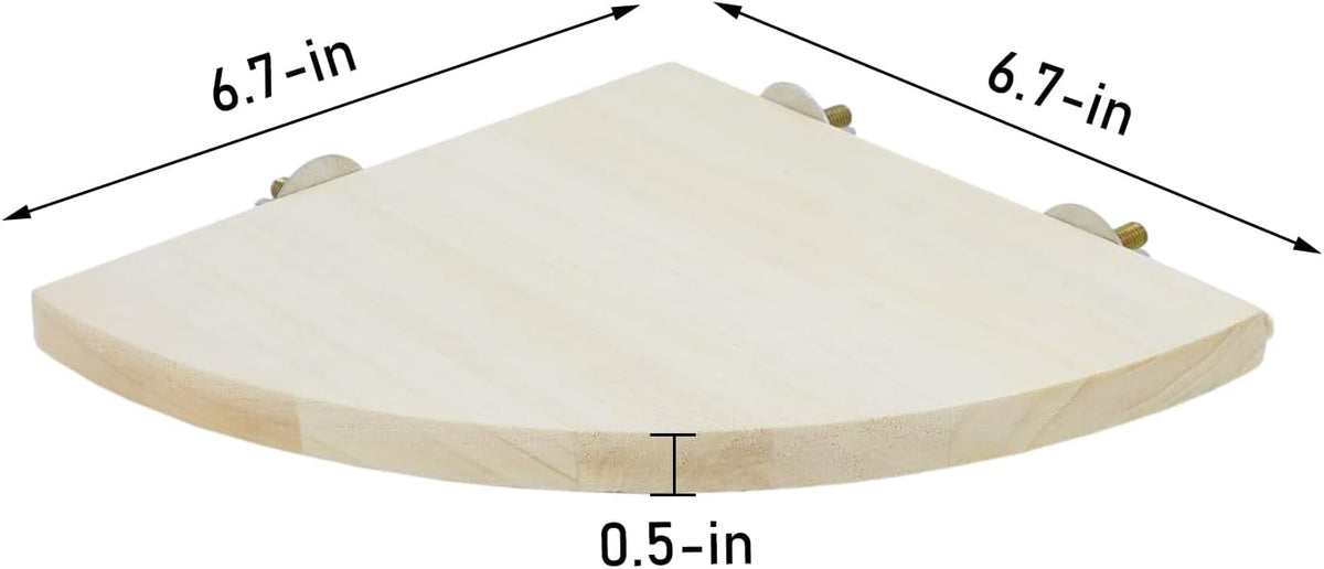 Wontee Bird Perch Stand 2 Pack Wooden Platform Corner Ledge for Budgies Cockatiels Conures African