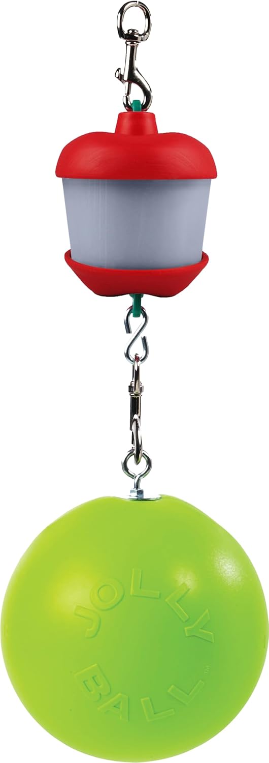 Horsemen's Pride Combo Horse Stall Toy: Apple Scented Jolly Ball and Apple Flavored Snack Holder