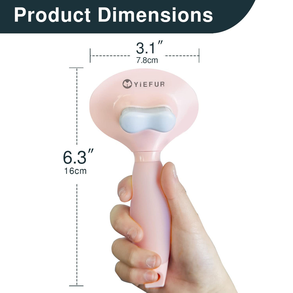 Cat Hair Brush, Soft Silicone Self Cleaning Brush for Short and Long Haired Cats, Pink Pet Grooming