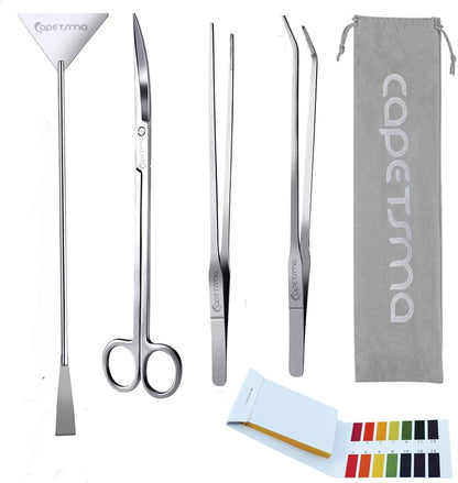 Capetsma Aquascape Tools, Long Stainless Steel Aquarium Plant Tools Aquarium Tweezers Scissors