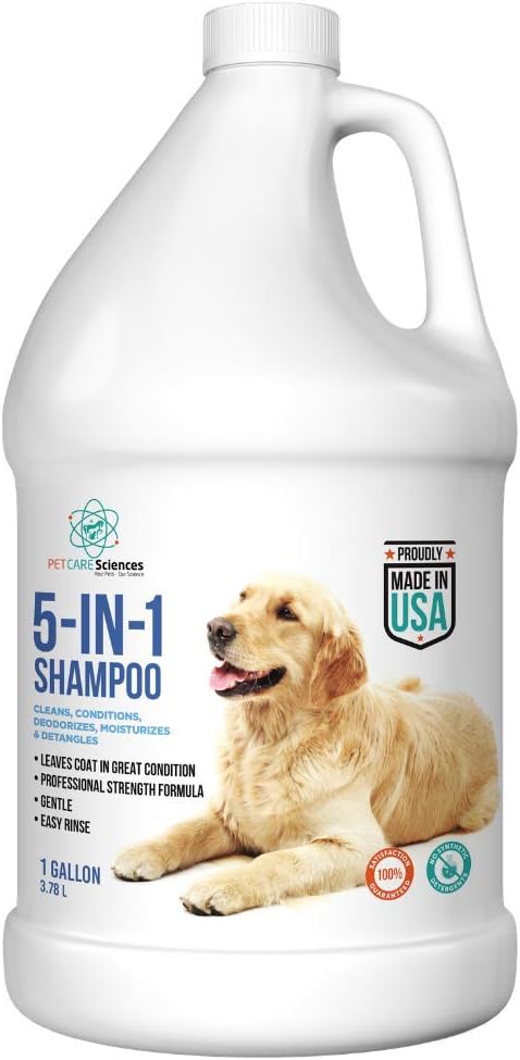 Gallon Bottle 5 in 1 Dog Shampoo for Itchy Skin - Sensitive Skin Dog Shampoo for Smelly Dogs - Dog