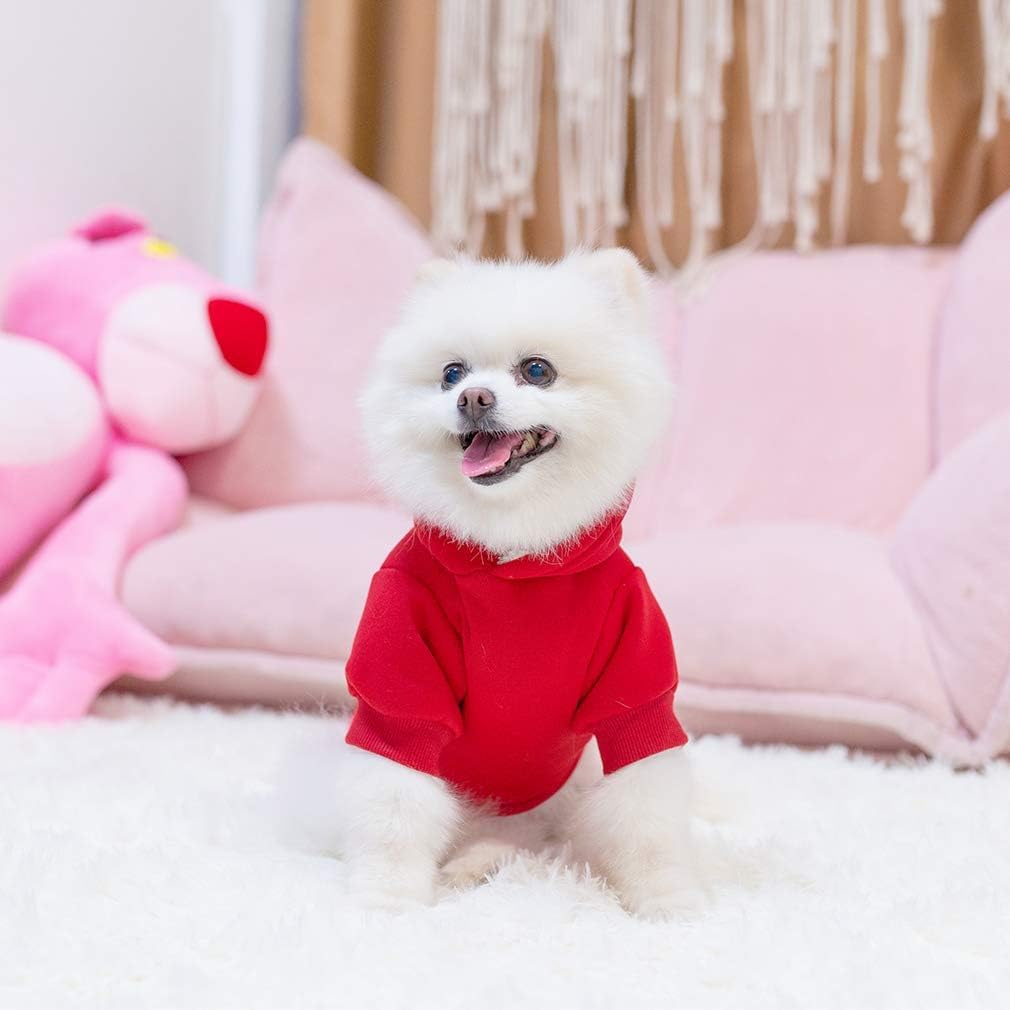 KOOLTAIL Basic Dog Hoodie - Soft and Warm Dog Hoodie Sweater with Leash Hole and Pocket, Dog Winter