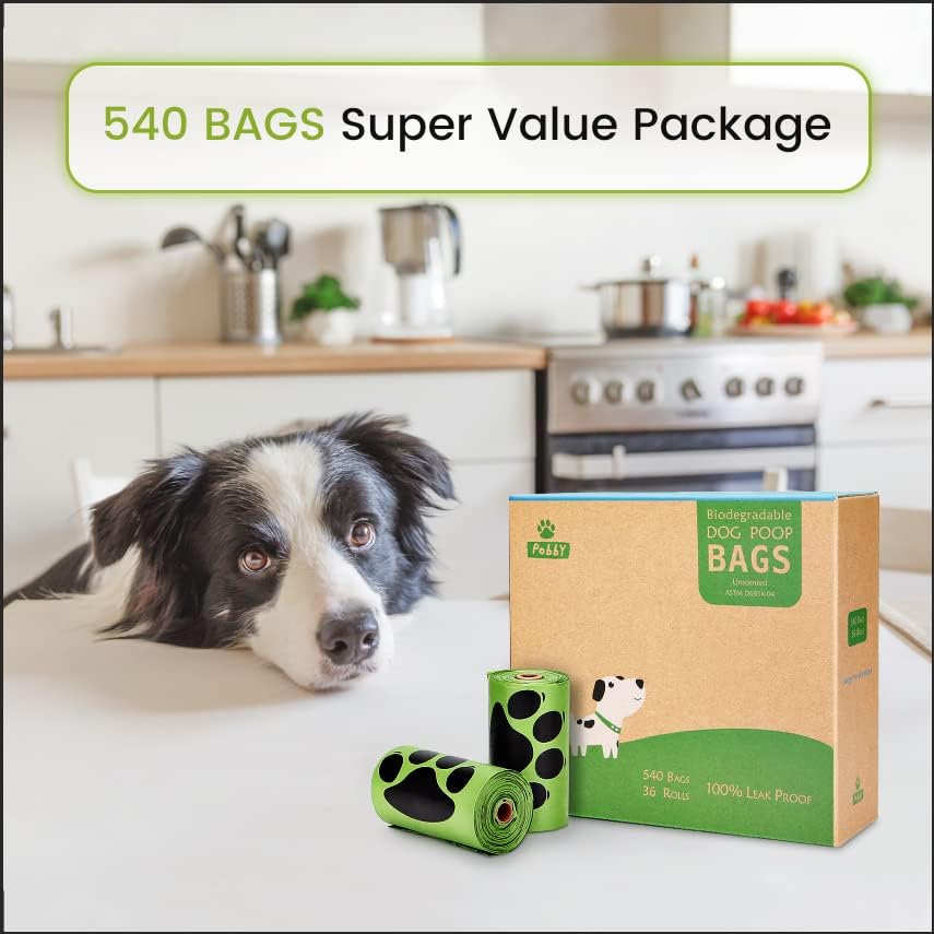 Dog Poop Bags Rolls 540 Count, Unscented Refill Rolls, 9" X 13" Doggie Poop Bags, Dog Waste Bags BY