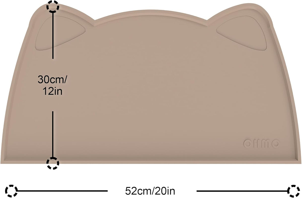 OHMO - Cat Food Mat, Silicone Pet Feeding Mat for Floor Non-Skid Waterproof Dog Water Bowl Tray