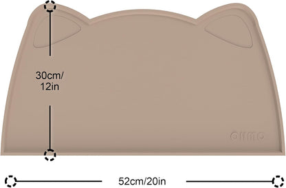 OHMO - Cat Food Mat, Silicone Pet Feeding Mat for Floor Non-Skid Waterproof Dog Water Bowl Tray