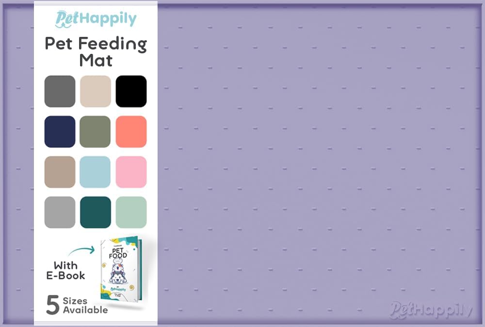 Dog Food Mat - 28x18 Raised Edges Dogs Mat for Food and Water Prevent Spill, Waterproof Cat Food