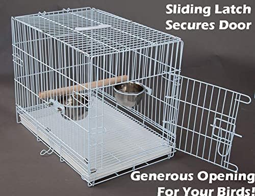 Large Portable Durable Metal Travel or Veterinary Easy Collapsable Parrot Bird Carrier Beaks Proof