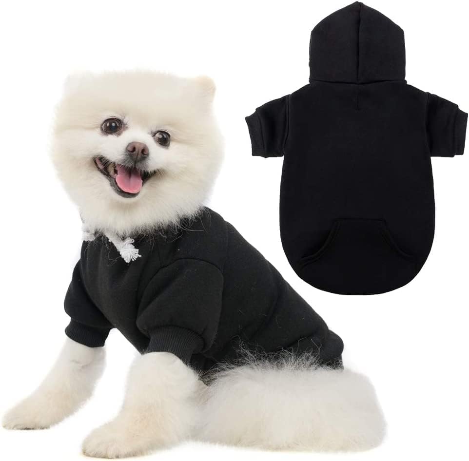 KOOLTAIL Basic Dog Hoodie - Soft and Warm Dog Hoodie Sweater with Leash Hole and Pocket, Dog Winter