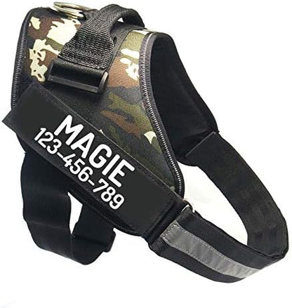 PawPawify Custom No Pull Dog Harness with Name and Phone Number, Heavy Duty Personalized Pet Vest