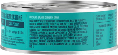 A Strong Heart Canned Wet Cat Food, Chicken & Salmon Dinner in Gravy - 5.5 oz Cans (Pack of 24)