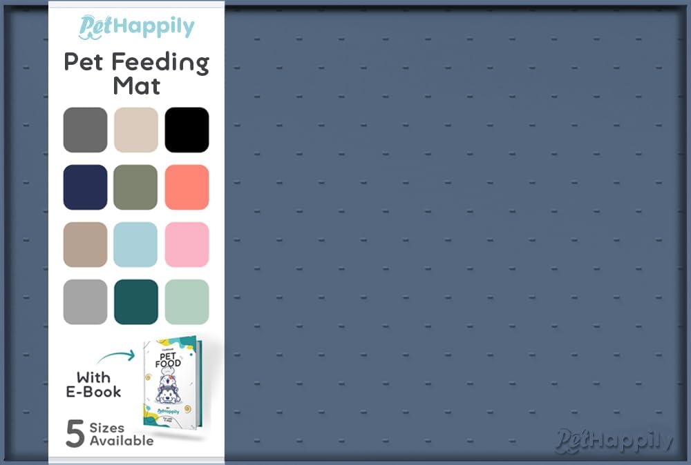 Dog Food Mat - 28x18 Raised Edges Dogs Mat for Food and Water Prevent Spill, Waterproof Cat Food