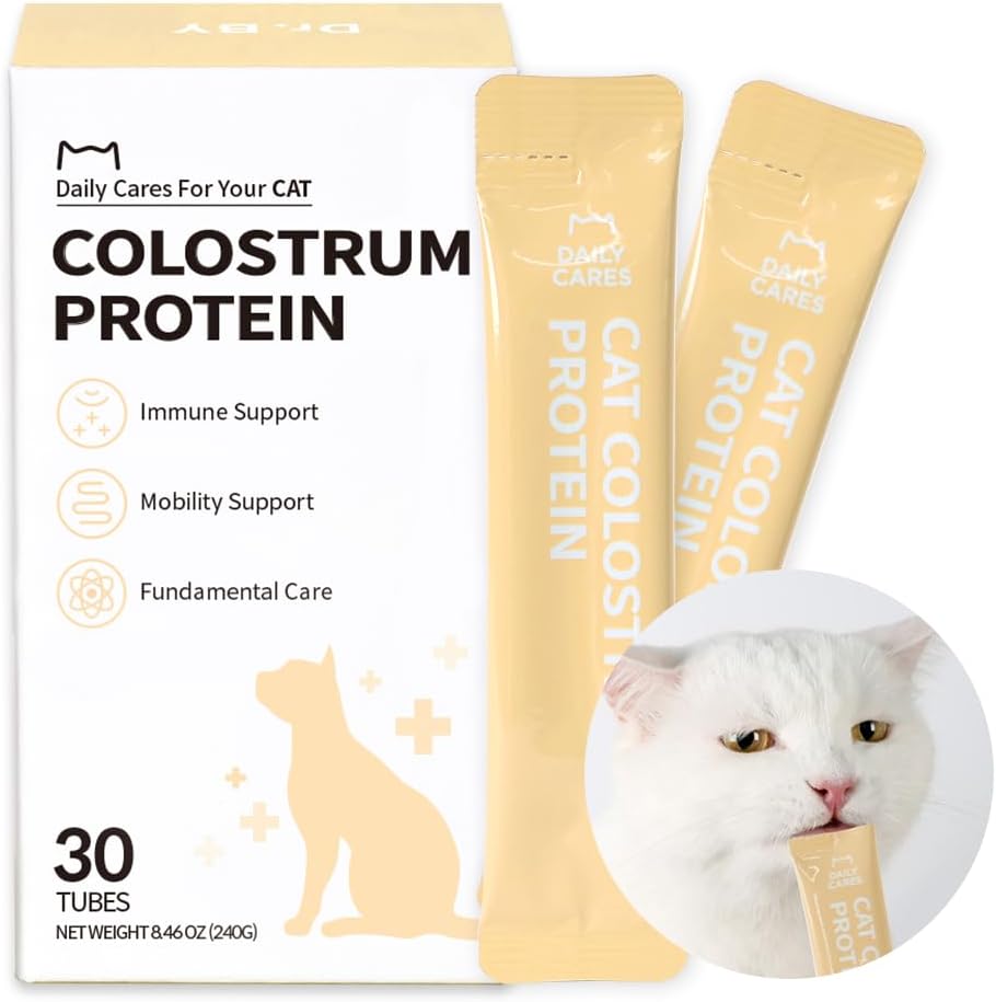 Dr.by Cat Colostrum Protein Cat Supplement Immune Support Muscle Growth, Gentle on Digestion for