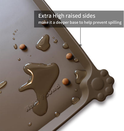 Hoki Found Silicone Pet Food Mats Tray - Non Slip Pet Dog Cat Bowl Mats Placemat - Dog Pet Cat