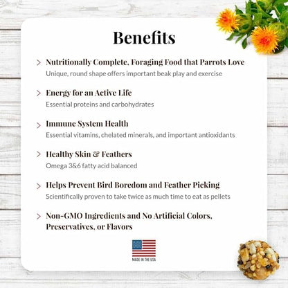 LAFEBER'S Classic Nutri-Berries Pet Bird Food, Made with Non-GMO and Human-Grade Ingredients, for
