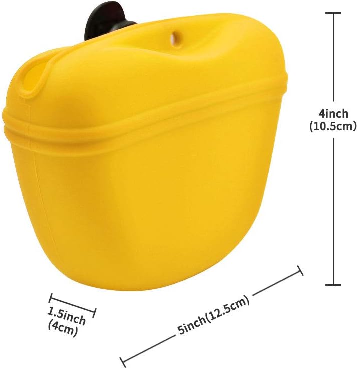 AUDWUD Silicone Dog Treat Pouch,Clip on Portable Training Container,Convenient Magnetic Buckle