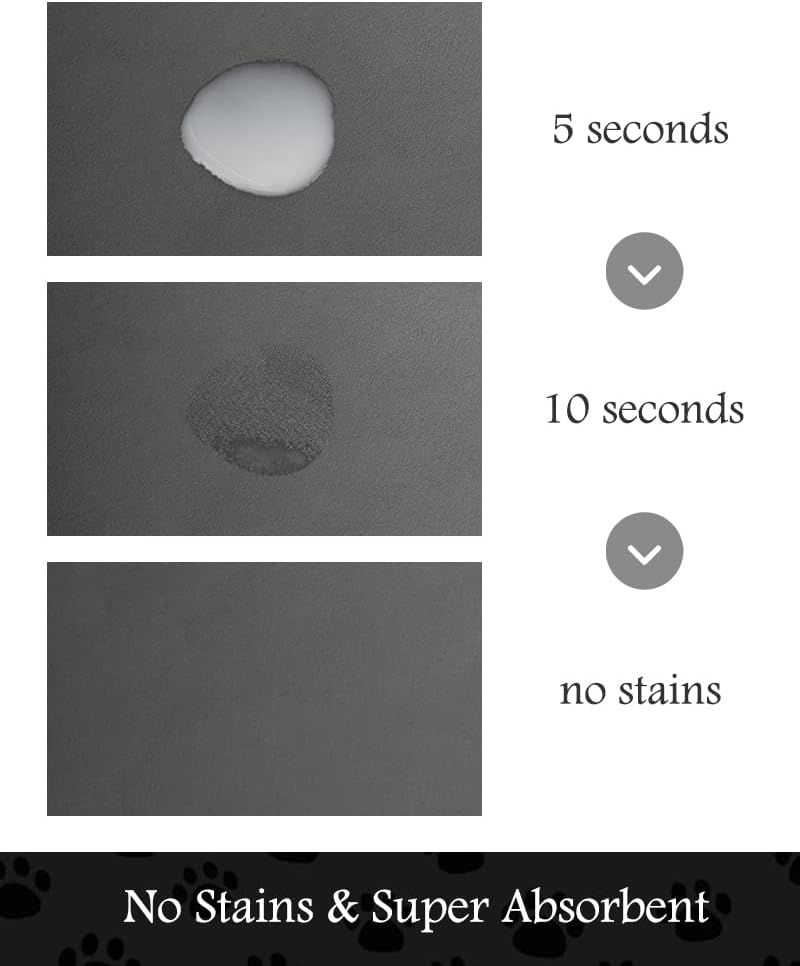 Pet Feeding Mat-Absorbent Dog Mat for Food and Water Bowl-No Stains Quick Dry Dog Water Dispenser