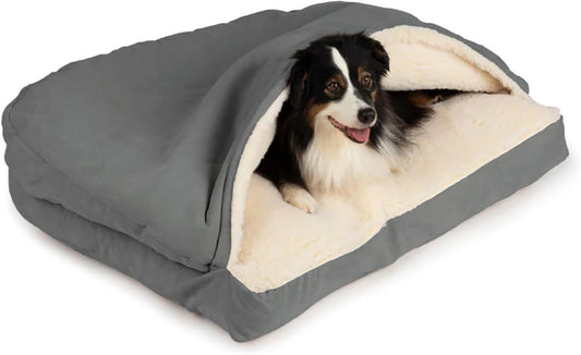 Snoozer Luxury Rectangle Cozy Cave Dog Bed - Indoor Dog Bed with Cover Cave, Covered Calming Burrow