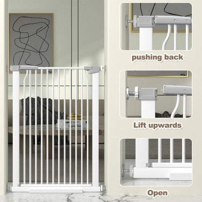 41" Extra Tall Cat Gate for Doorway, 54.5-60.2'' Metal Pet Baby Safe Gate, Extra Wide Pressure