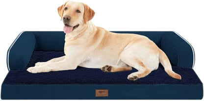 Large Dog Bed Orthopedic Washable - Waterproof with Removable Cover - Memory Foam - Beds Bolster