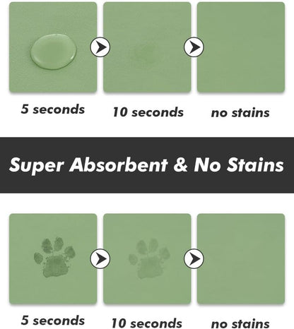 Absorbent Dog Food Mat-Dog Cat Mat for Food and Water Bowl, Quick Dry Pet Food Mat, No Stains Pet