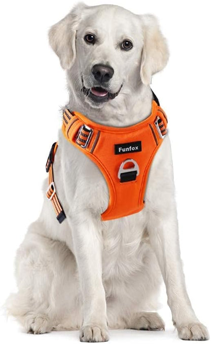 Funfox Dog Harness No Pull, Adjustable Pet Vest Harness, Super Soft Material with Vertical Handle