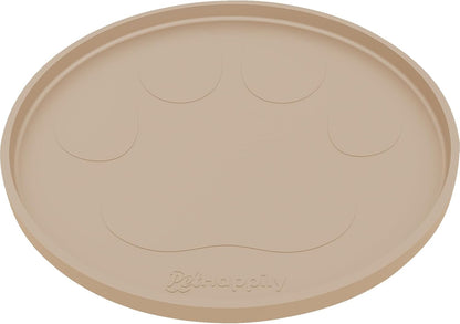 Dog Food Mat Round 10" - Raised Edges Dogs Mat for Food and Water Prevent Spill, Waterproof Cat