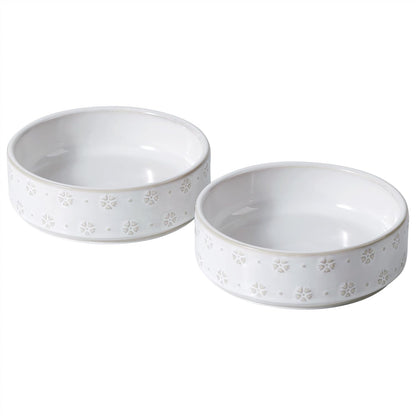 6.1inch Ceramic Set of 2 Dog and Cat Bowls, Food and Water Bowls for Toy Breed Dogs, Kitty, 2pcs