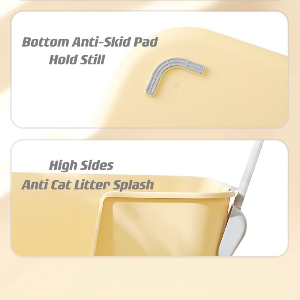 Extra Large Litter Box with High Sides 24.60" Lx16.92 Wx12.99 H,Anti-Splashing Kitty Litter
