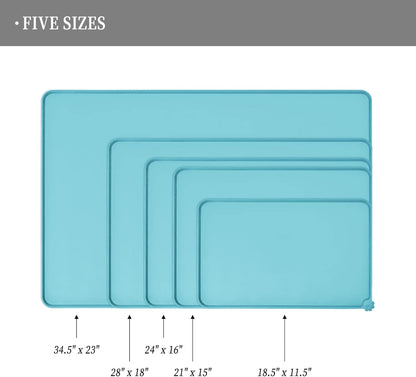Waterproof Pet Feeding Mat with High Raised Edges, Heavier and Thicker Placemats for Cat Dog Water