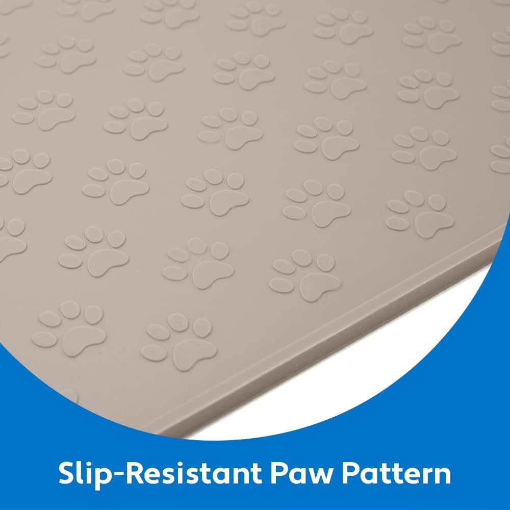 MIGHTY MONKEY 100% Waterproof Dog Food Mat, Raised Edges Silicone Pet Feeding Placemat for Cat